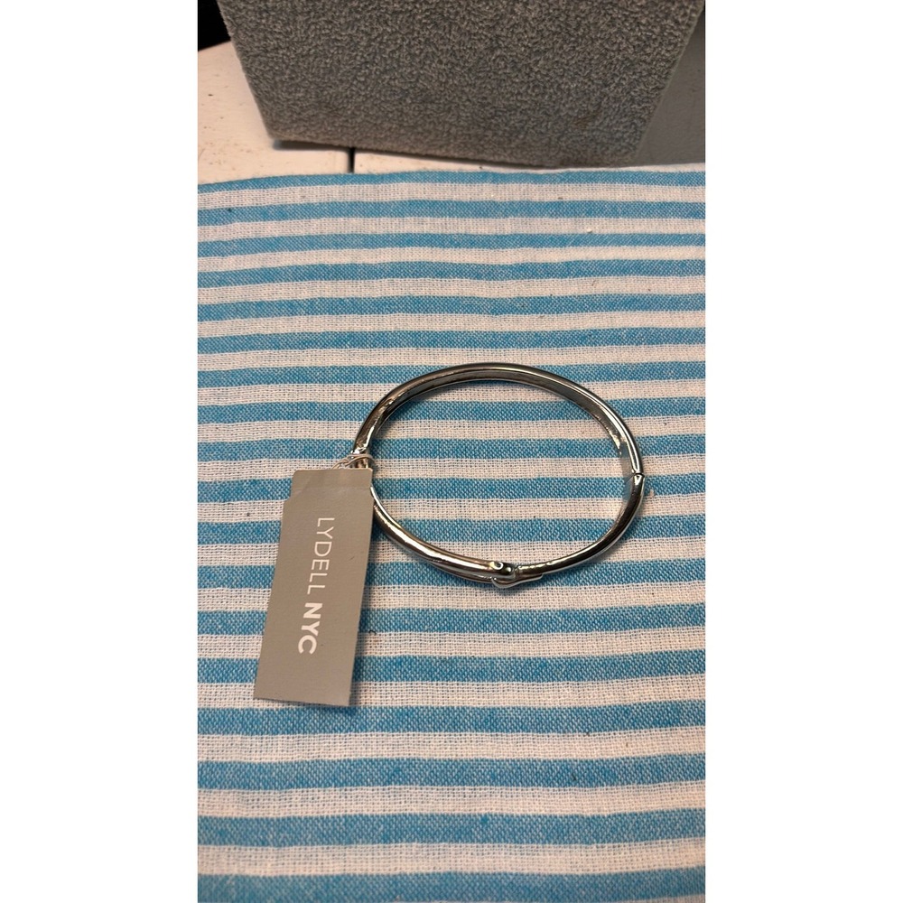 #29. Polished Silver-tone Hinged Bangle